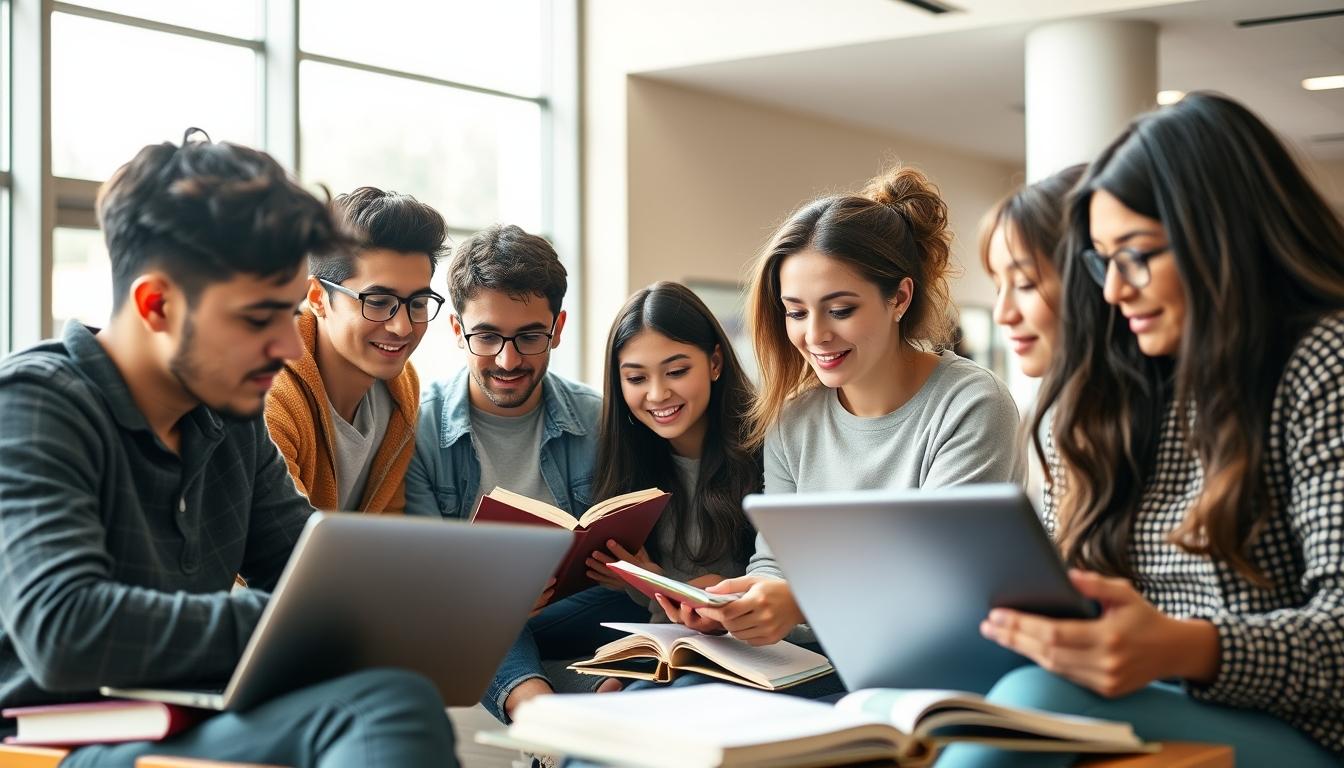 Student using a study guide to organize academic notes